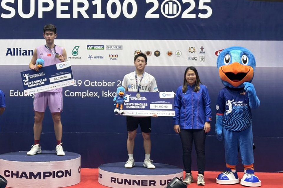 「マレーシアスーパー100 2025」男子シングルス沖本 優大 準優勝!