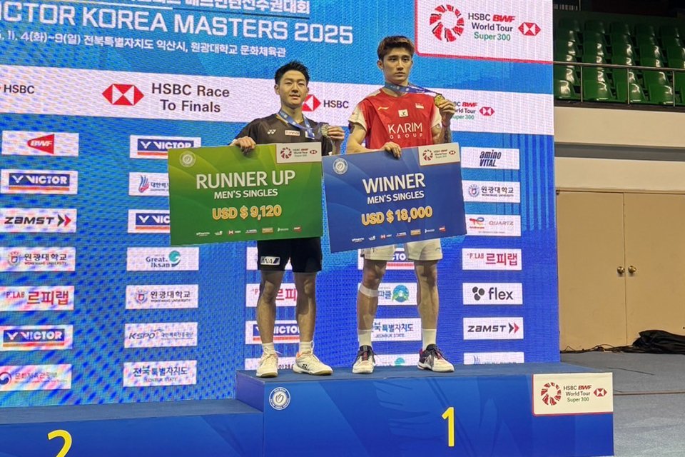 「韓国マスターズ2025」男子シングルス沖本 優大 準優勝！