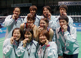 2007年のスディルマンカップで2部優勝・16年ぶりの1部昇格を決めた日本チーム