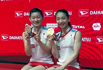優勝した高橋・松友組 優勝した高橋・松友組