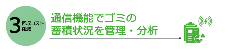 通信機能でゴミの 蓄積状況を管理・分析