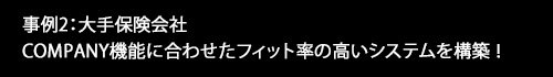 事例2：大手保険会社　COMPANY機能に合わせたフィット率の高いシステムを構築！