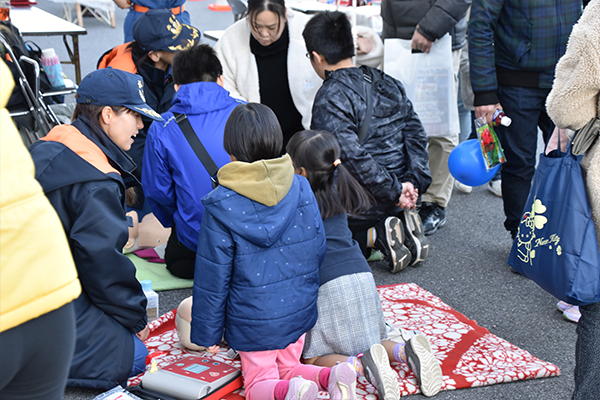 市内で行った防災訓練の一風景