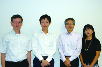 キッコーマンビジネスサービス株式会社 情報システム部 左から部長・三津兼一郎氏、高田泰直氏、本多国高氏、遠山有香氏