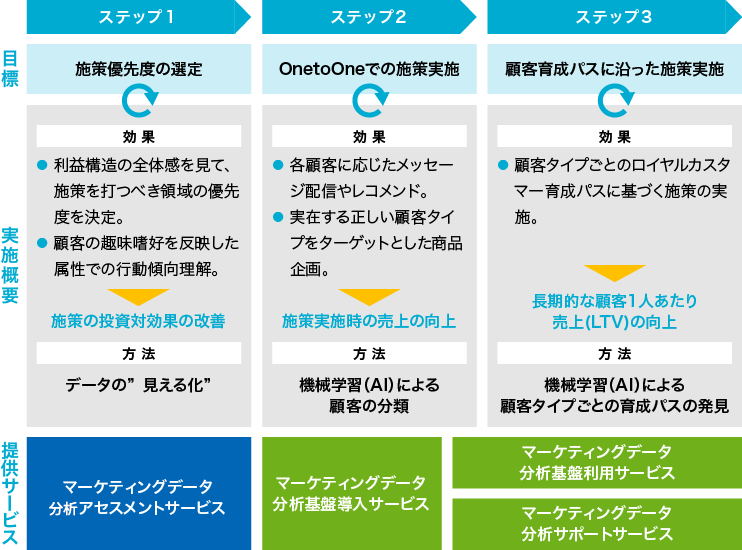 マーケティング高度化に向けた代表的な進め方ステップの例