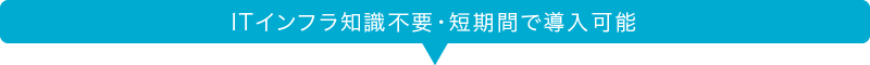 ITインフラ知識不要・短期間で導入可能