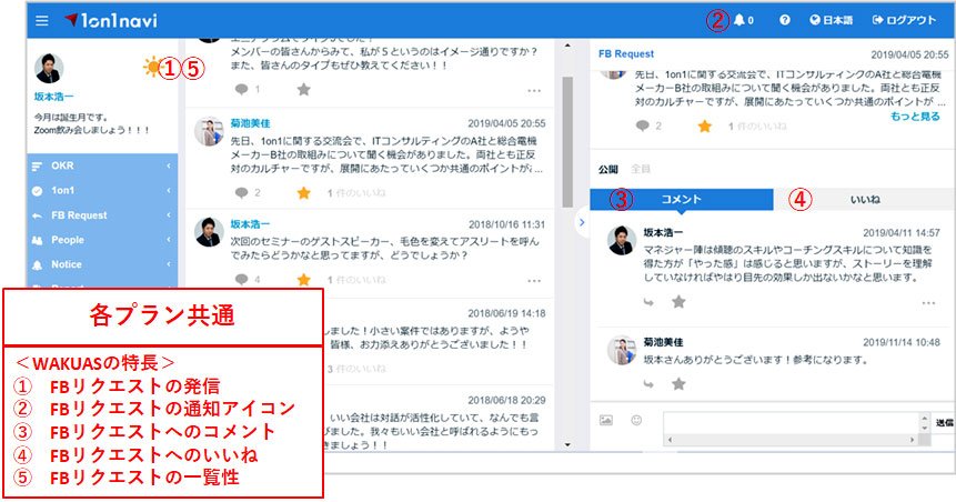 フィードバックリクエスト機能画面イメージ
